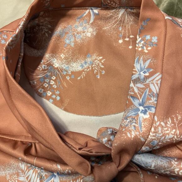 Peach Floral Housedress Vintage 70s - Picture 6 of 7